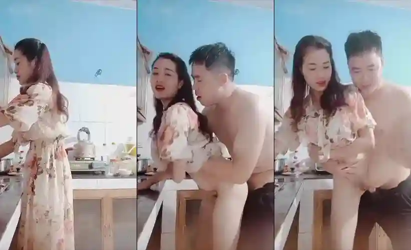 Ngày nào đang nấu ăn anh cũng ra kéo váy lên chịch